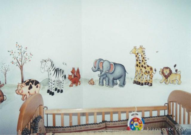 Dessins murales décoratifs intérieurs. L\