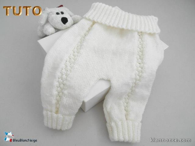 Fiche tricot bébé, layette bb, PANTALON, bebe, TUTO, pdf