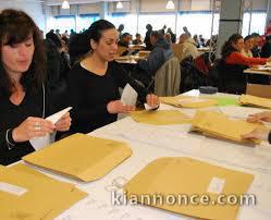 pour travail de mise sous pli à domicile