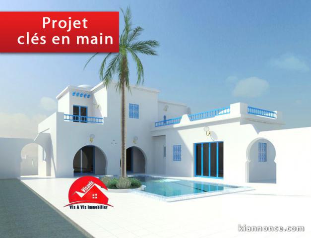 A VENDRE UN PROJET D UNE GRANDE VILLA A HOUMT SOUK DJERBA