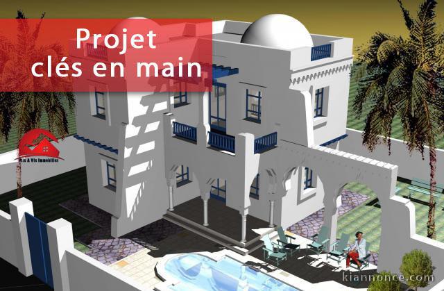  A VENDRE UN PROJET CLÉ EN MAIN D UNE VILLA A HOUMT SOUK DJERBA