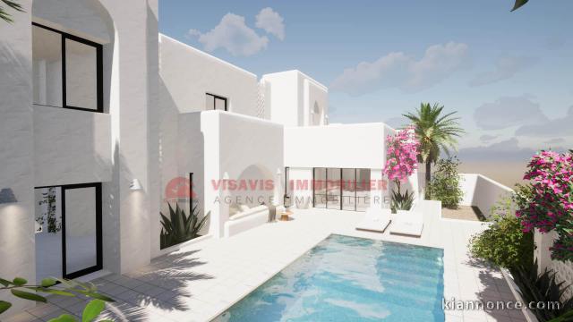 CONSTRUCTION CLÉ EN MAIN-VILLA AVEC PISCINE ZU DJERBA-RÉF P691