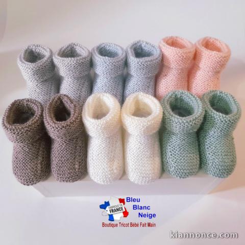 Chaussons tricot bébé modèles layette bb tricotés main