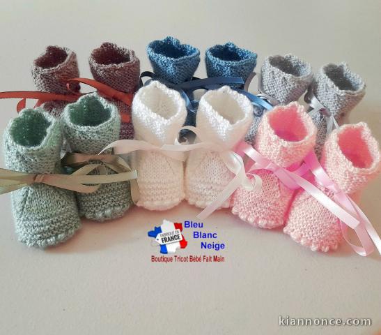 Chaussons tricot bébé modèles layette bb tricotés main