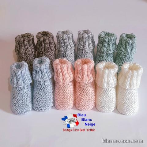 Chaussons tricot bébé modèles layette bb tricotés main