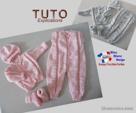 Patron tricot bb layette modèle layette à tricoter TUTO explicati