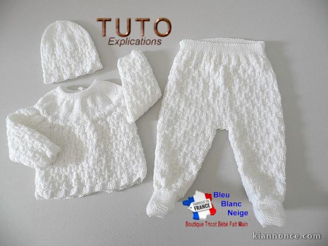 Patron tricot bb layette modèle layette à tricoter TUTO explicati