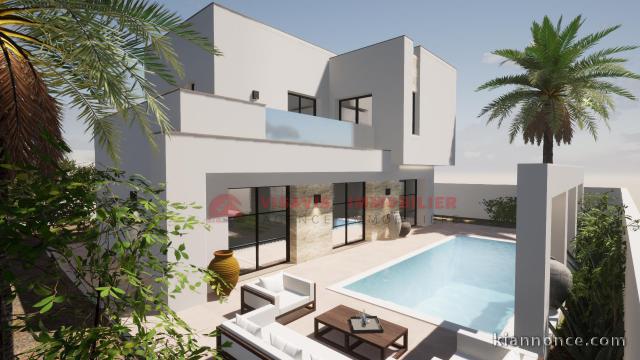 CONSTRUIRE VILLA AVEC PISCINE À DJERBA EN TUNISIE ZU-RÉF P695