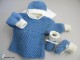 Tricot layette bb fait main, brassière, bonnet, chaussons, béguin