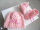 Tricot layette bb fait main, bonnet et chaussons